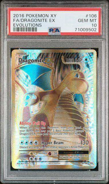 Pokemon cards Dragonite EX XY good evolutions PSA 10