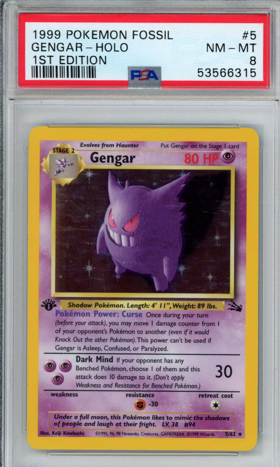 Outlet Pokemon Gengar 5 first edition