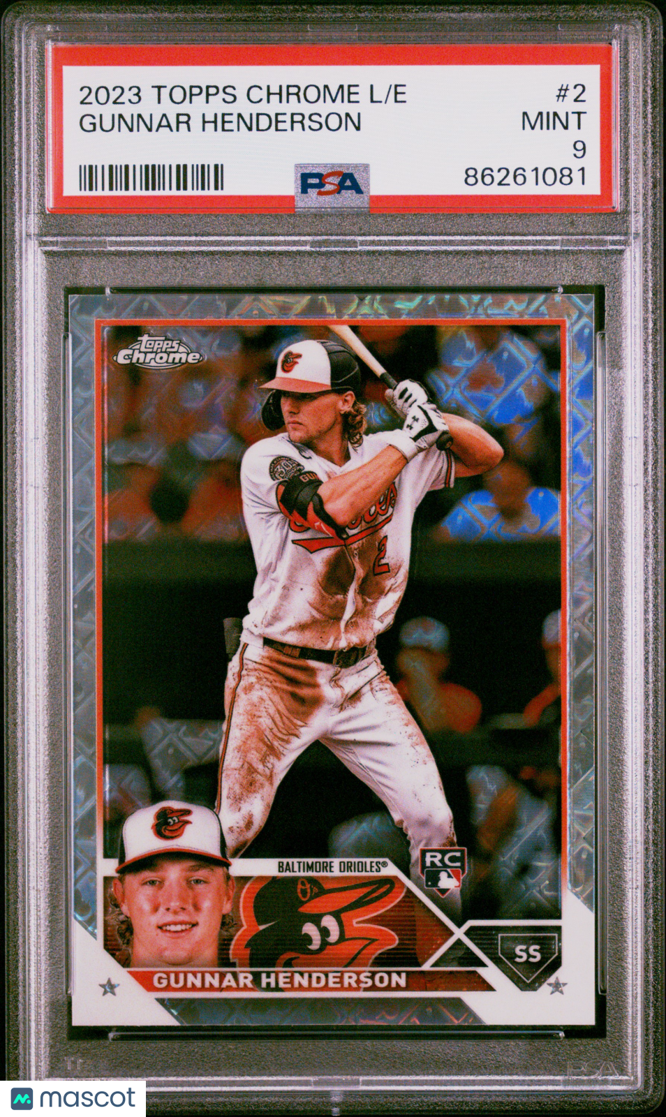 2023 Topps Chrome Logofractor Edition Gunnar Henderson #2 PSA 9