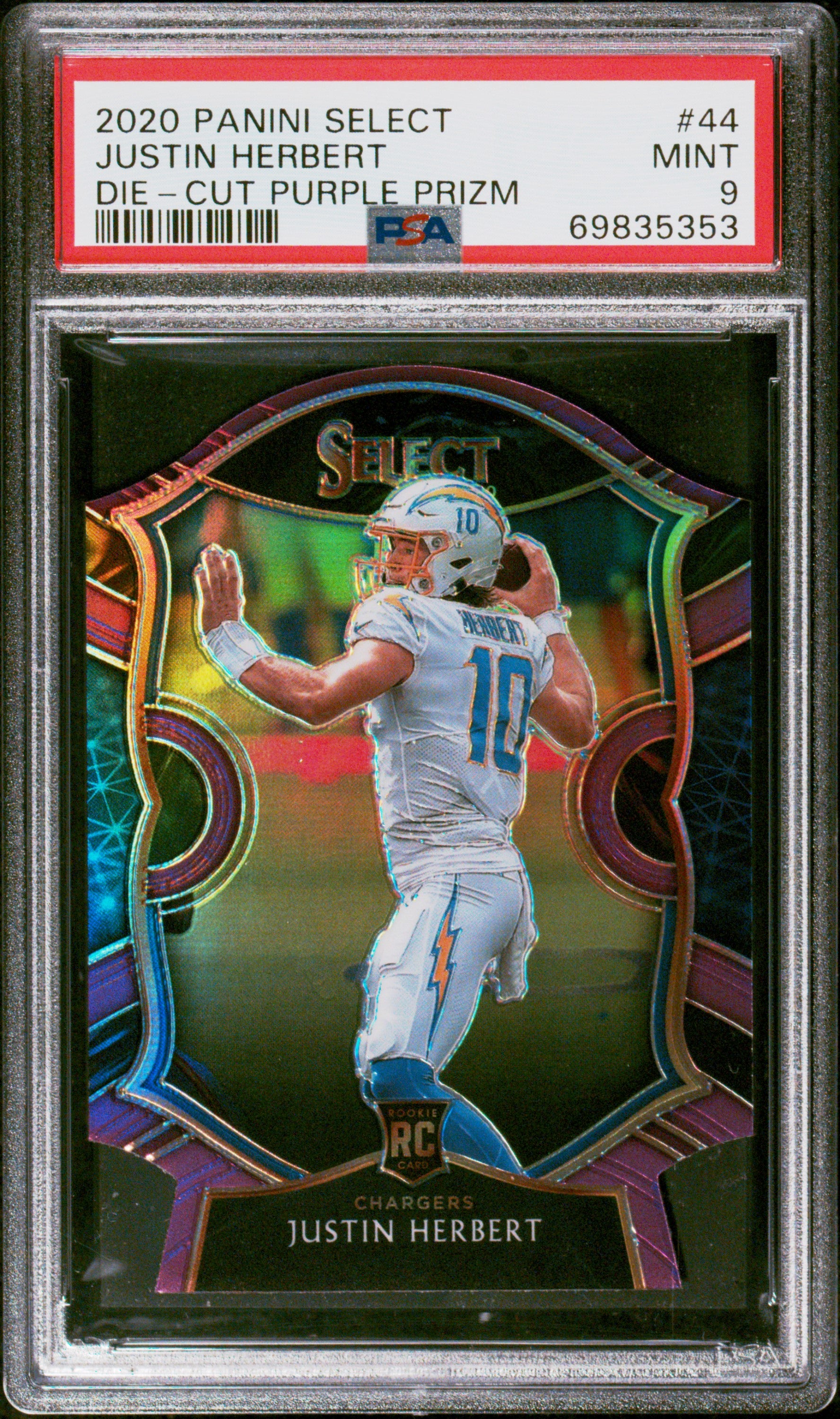 Justin herbert select prizm on sale psa9