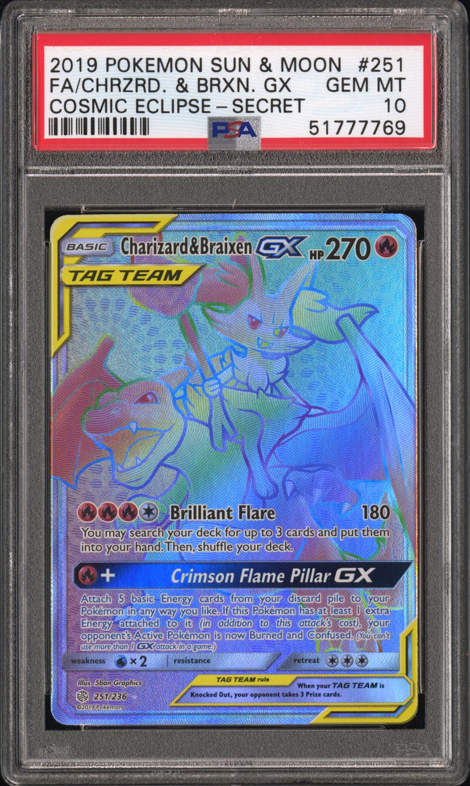 Pokemon Charizard 2024 & Braixen GX Secret