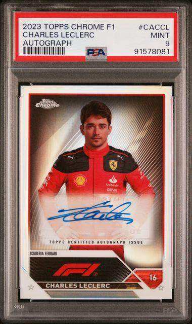 2023 TOPPS CHROME FORMULA 1 CHROME AUTOGRAPHS CHARLES LECLERC AUTOGRAPH  #CACCL PSA MINT 9