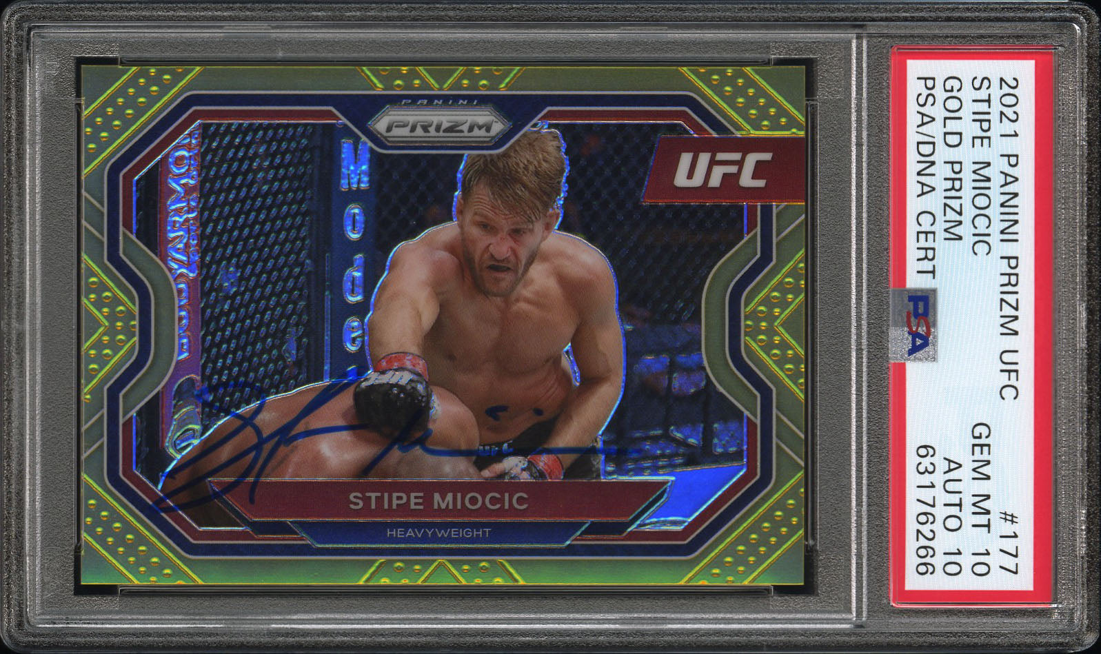 2021 Panini Prizm Ufc 177 Stipe Miocic Gold Prizm Psa 10 auto 10 – CardsHQ