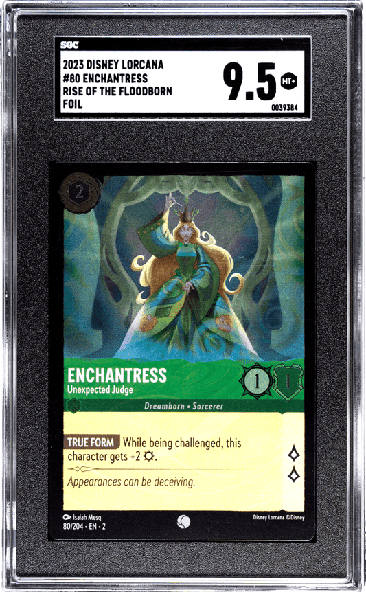 ENCHANTRESS #80 2023 DISNEY LORCANA RISE OF THE FLOODBORN FOIL SGC 9.5 MT+