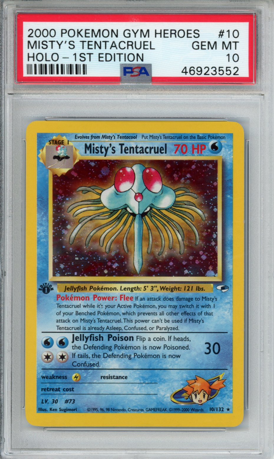 Gym Heroes TCG Misty's Tentacruel #10 Holo-1ST Edition PSA 10