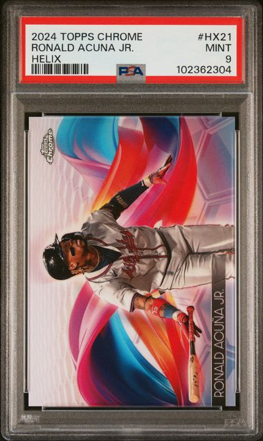 2024 TOPPS CHROME HELIX RONALD ACUNA JR. UPDATE #HX21 PSA MINT 9