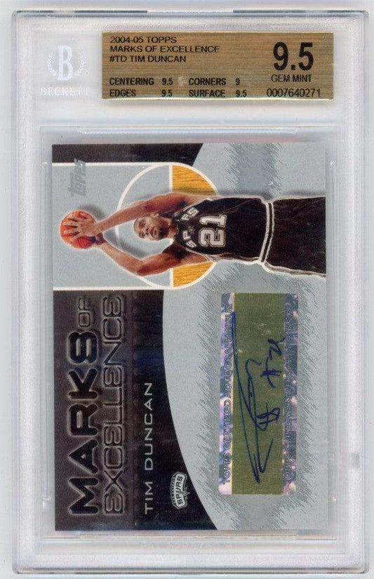 2004-05 Topps Marks of Excellence Tim Duncan B #TD BGS 9.5