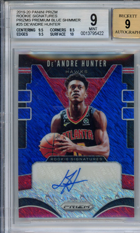 2019 Panini Prizm De'Andre Hunter #25 BGS 9 Auto 9