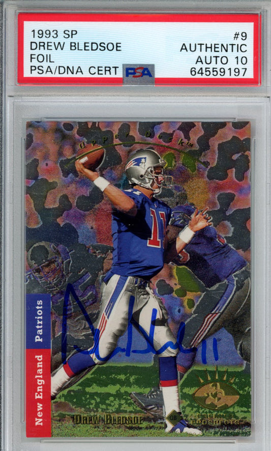 1993 SP DREW BLEDSOE FOIL PSA AUTH/10 AUTO 64559197