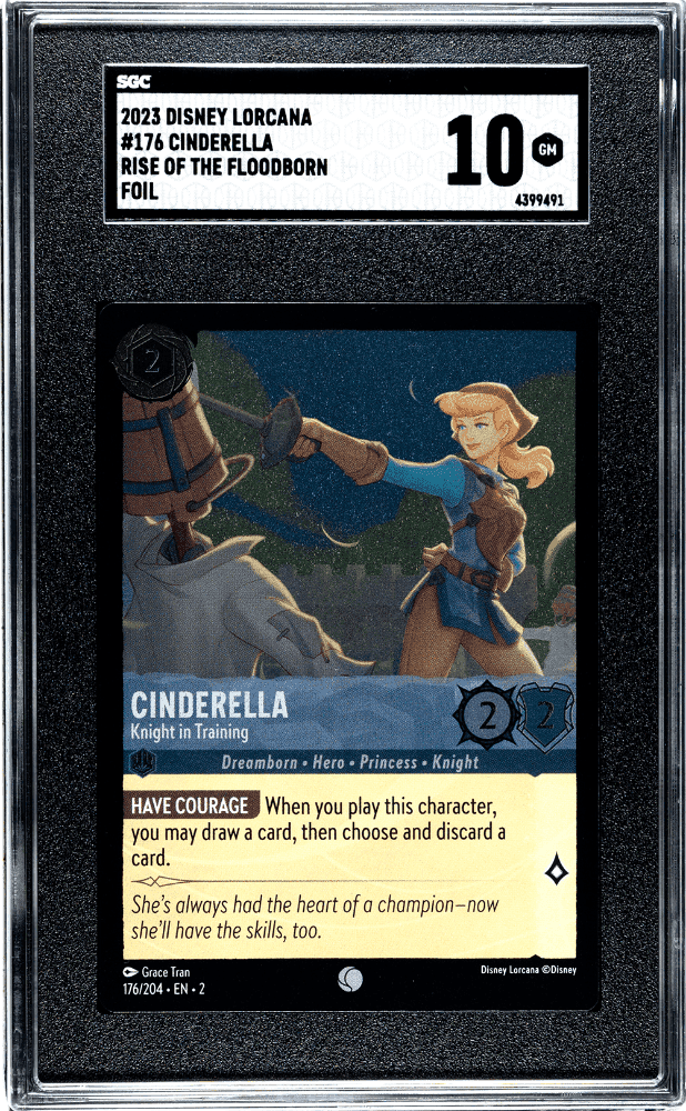 CINDERELLA #176 2023 DISNEY LORCANA RISE OF THE FLOODBORN FOIL SGC 10 GEM