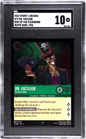 DR. FACILIER #79 2023 DISNEY LORCANA RISE OF THE FLOODBORN SUPER RARE FOIL SGC 10 GEM