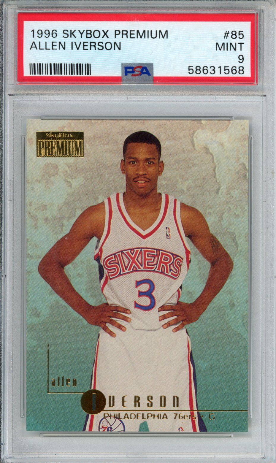 1996 Skybox Premium Allen Iverson #85 PSA 9