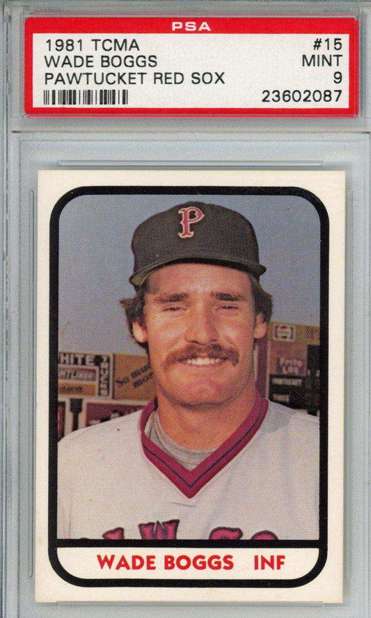 1981 Tcma Pawtucket Red Sox Wade Boggs #15 Pawtucket Red Sox PSA 9