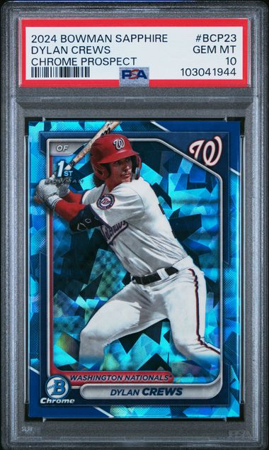 2024 BOWMAN SAPPHIRE EDITION CHROME PROSPECTS DYLAN CREWS CHROME PROSPECT #BCP23 PSA GEM MT 10