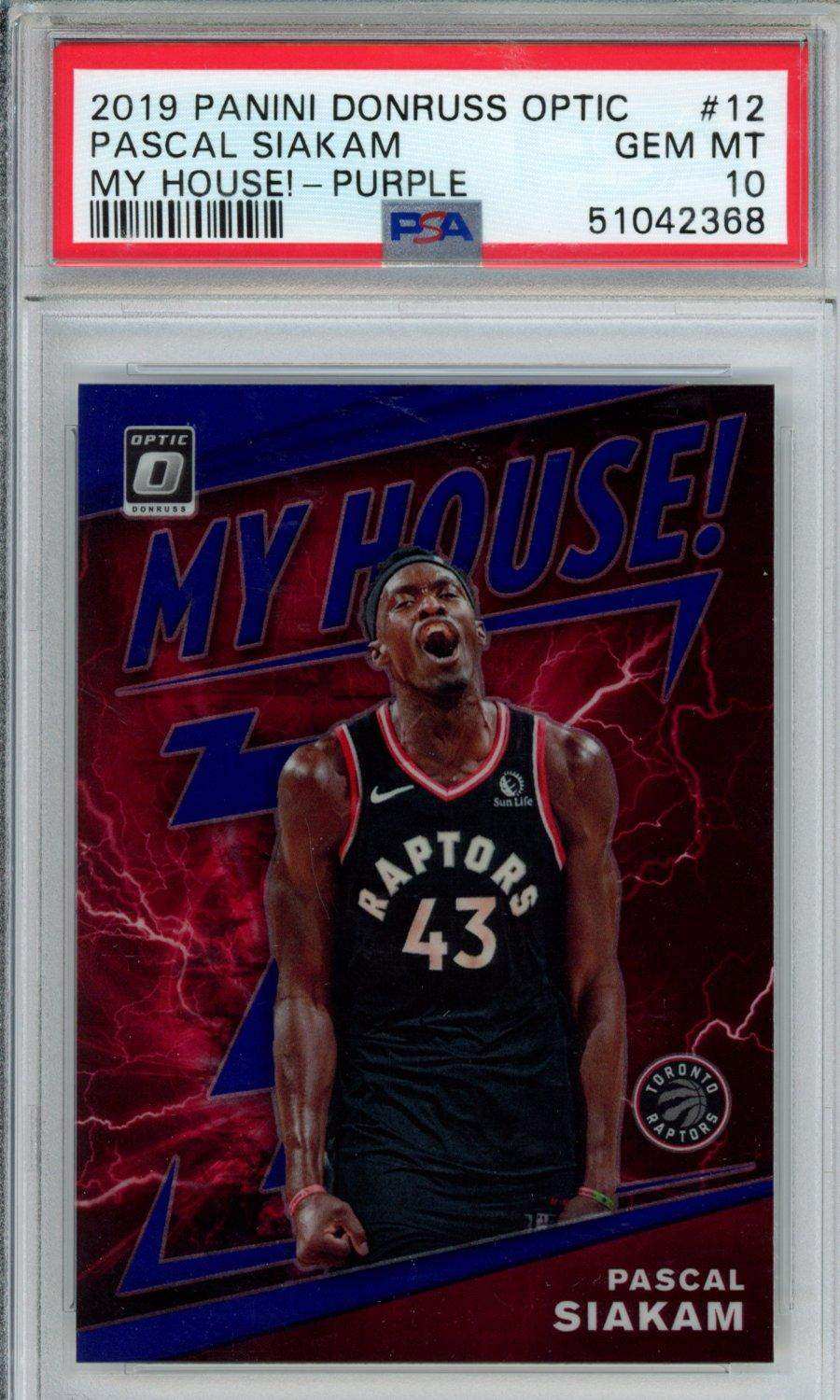 2019 Panini Donruss Optic My House! Pascal Siakam #12 My House! Purple PSA