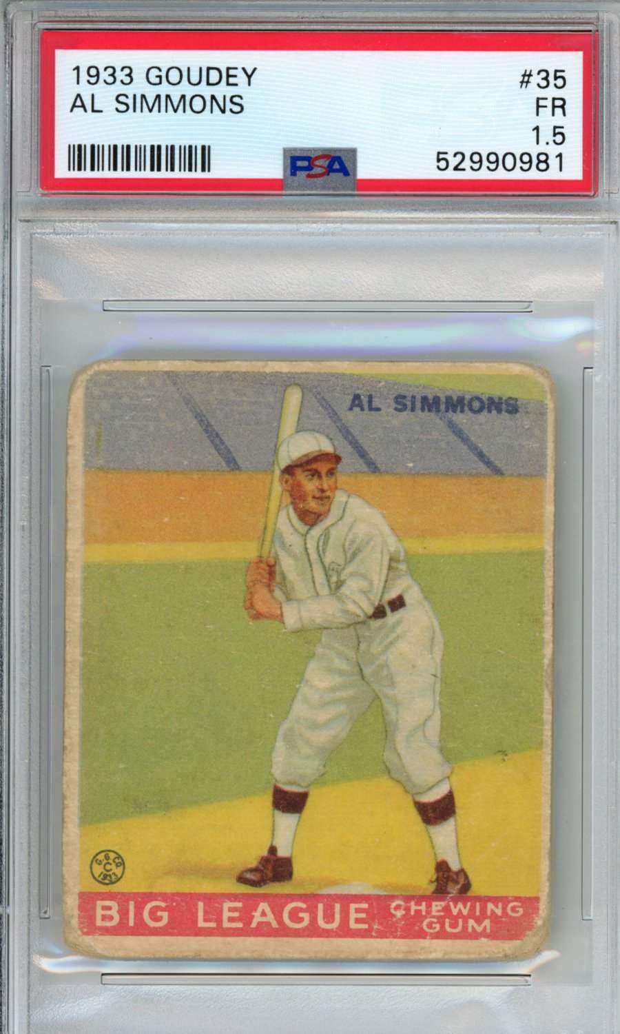 1933 Goudey Al Simmons #35 PSA 1.5