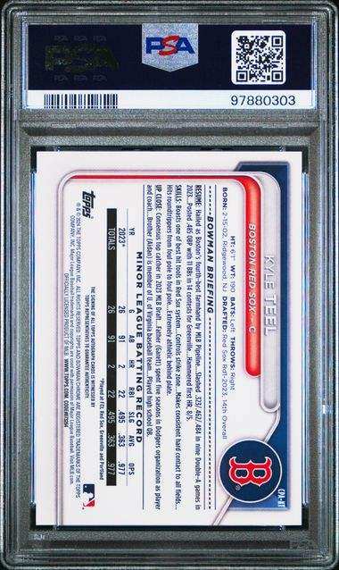 2024 Bowman Chrome Prospect Autographs Kyle Teel #CPAKT Gold Ref PSA 10