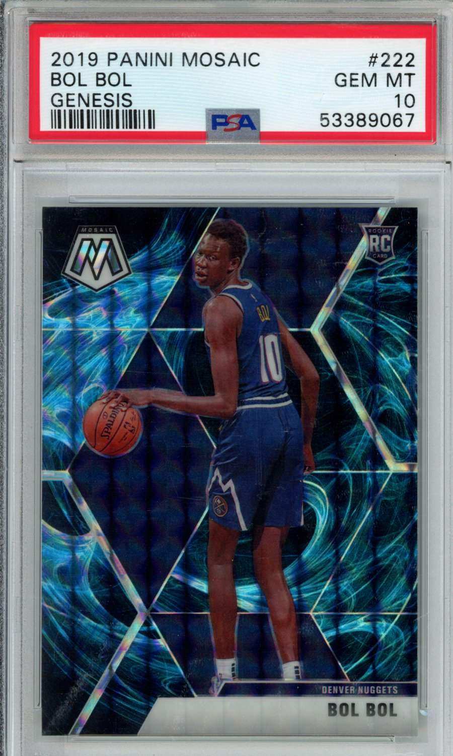 2019 Panini Mosaic Bol Bol #222 Genesis PSA 10