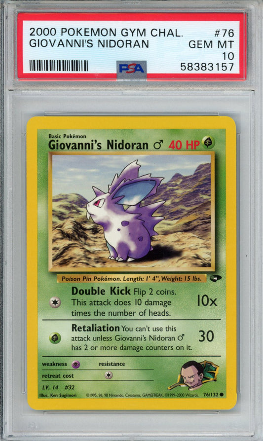 PokéMon TCG Giovanni's Nidoran #76 PSA 10