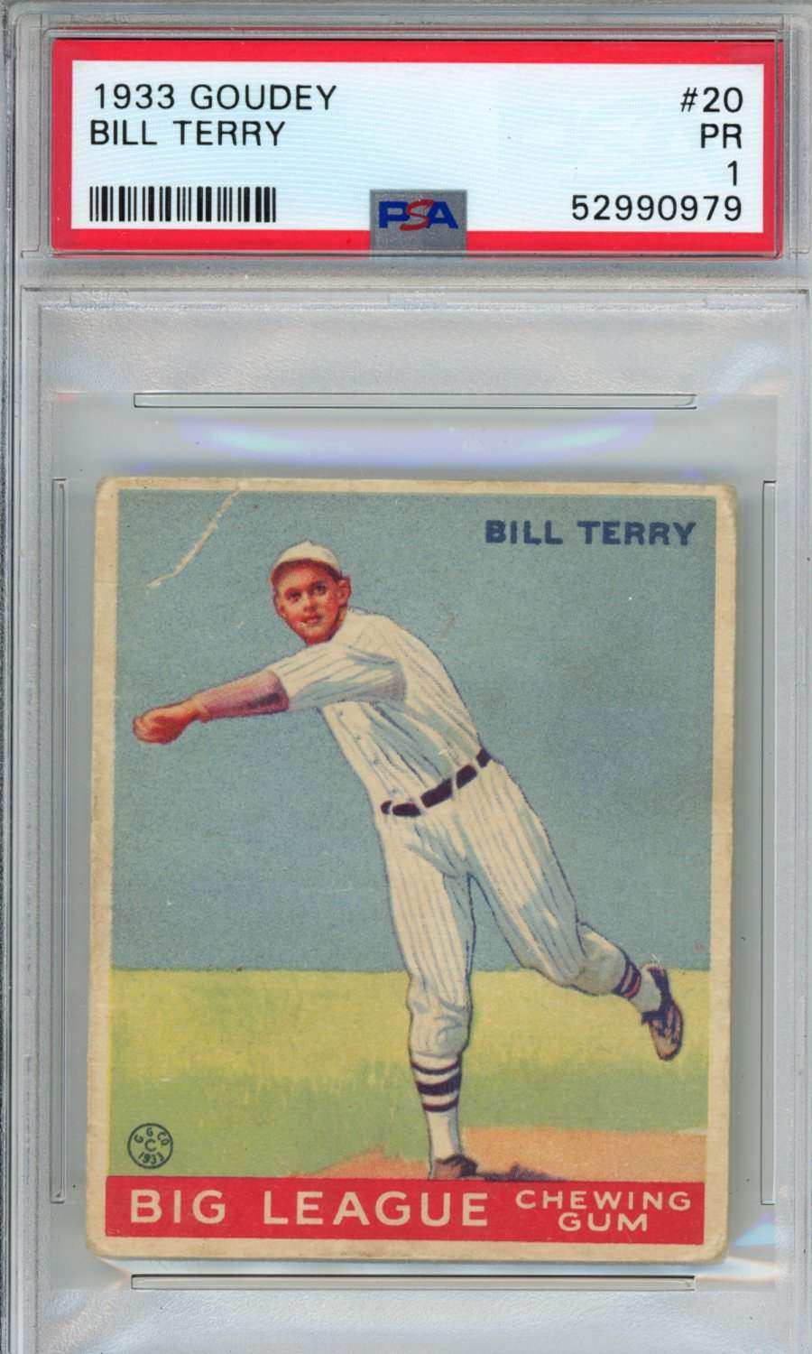 1933 Goudey Bill Terry #20 PSA 1