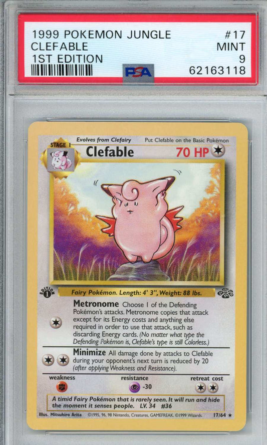 PokéMon TCG Clefable #17 1ST Edition PSA 9