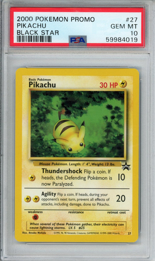 PokéMon TCG Pikachu #27 Black Star PSA 10