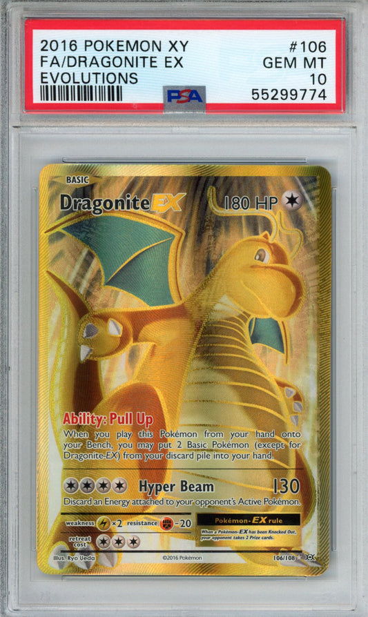 PokéMon TCG Dragonite EX Fa #106 Evolutions PSA 10