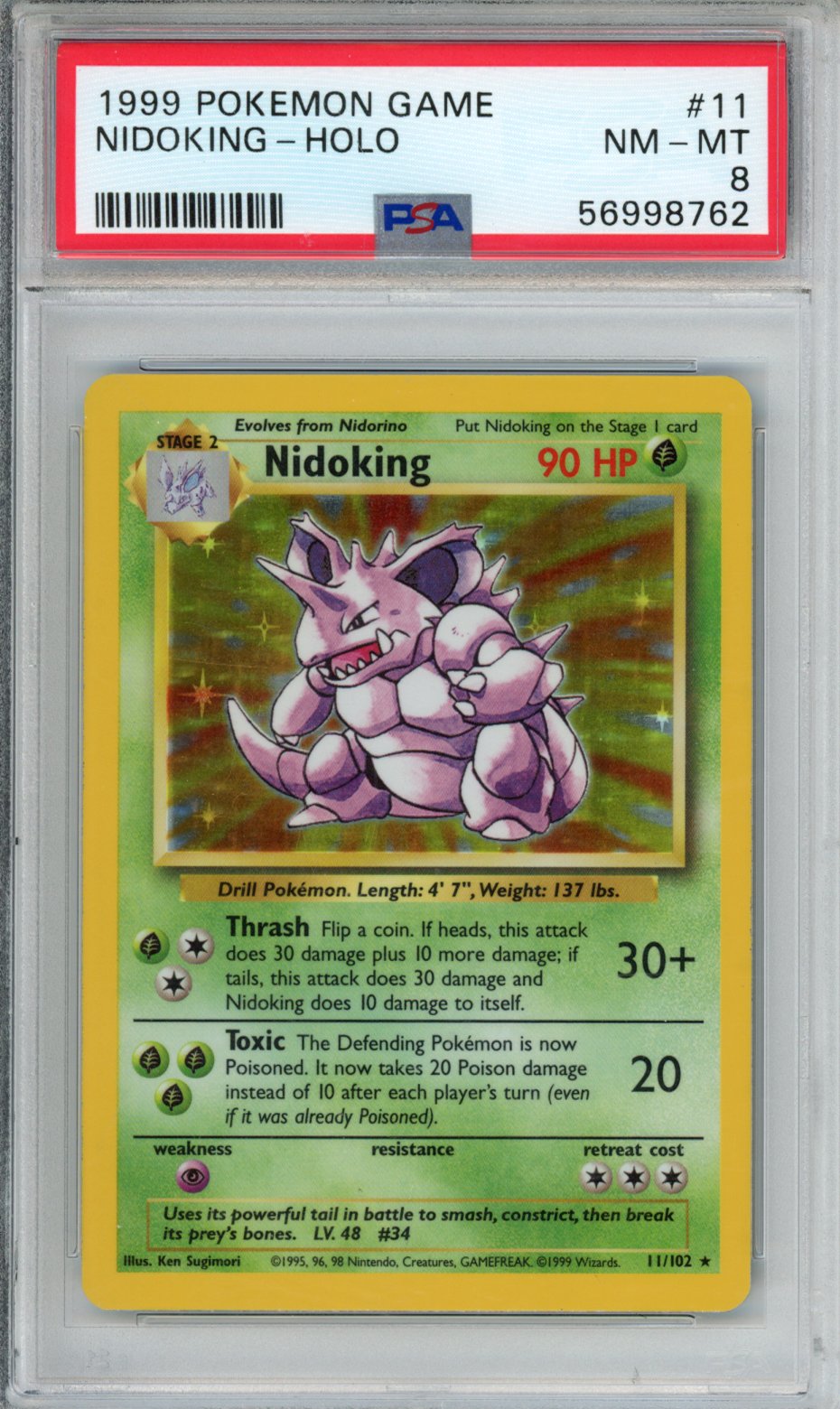 PokéMon TCG Nidoking #11 PSA 8