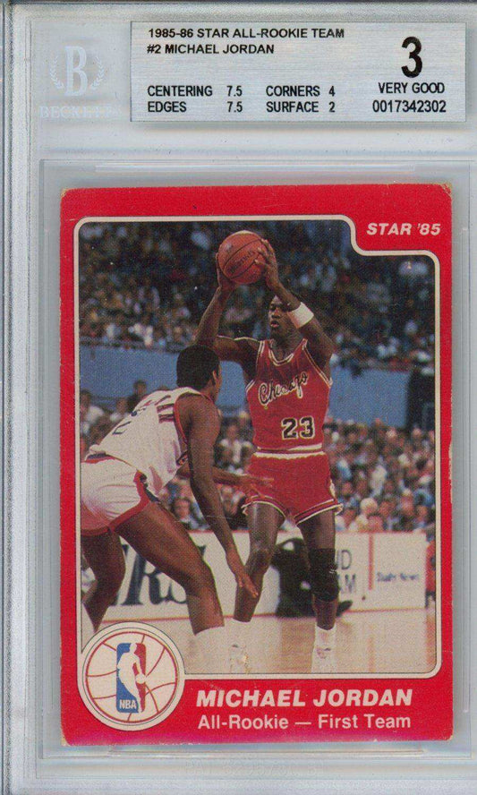 1985-86 Star All-Rookie Team Michael Jordan #2 BGS 3