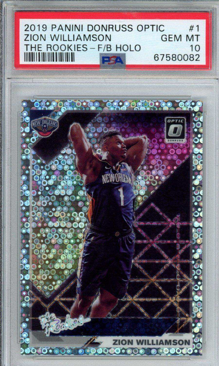 2019 Panini Donruss Optic The Rookies Zion Williamson #1 The Rookies F B Holo PSA 10