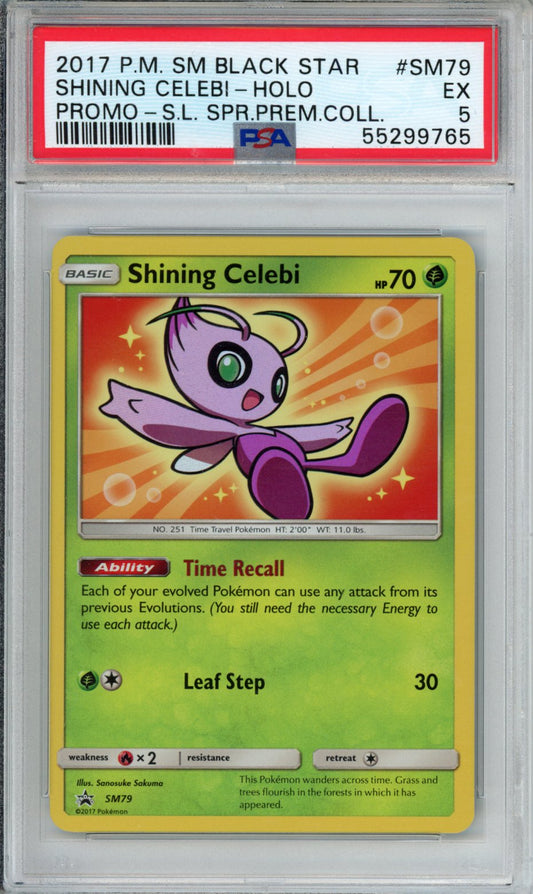 PokéMon TCG Shining Celebi #SM79 Promo-S.L. SPR.Prem.Coll. PSA 5