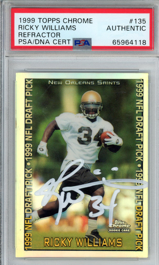 1999 TOPPS CHROME RICKY WILLIAMS PSA AUTHENTIC 65964118