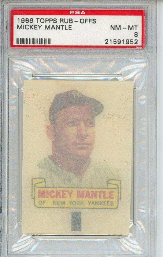 1966 Topps Rub-Offs Mickey Mantle PSA 8