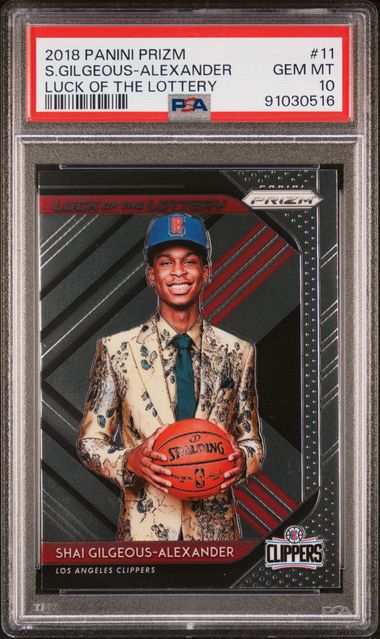 2018 PANINI PRIZM LUCK OF THE LOTTERY S.GILGEOUS-ALEXANDER LUCK OF THE LOTTERY #11 PSA GEM MT 10