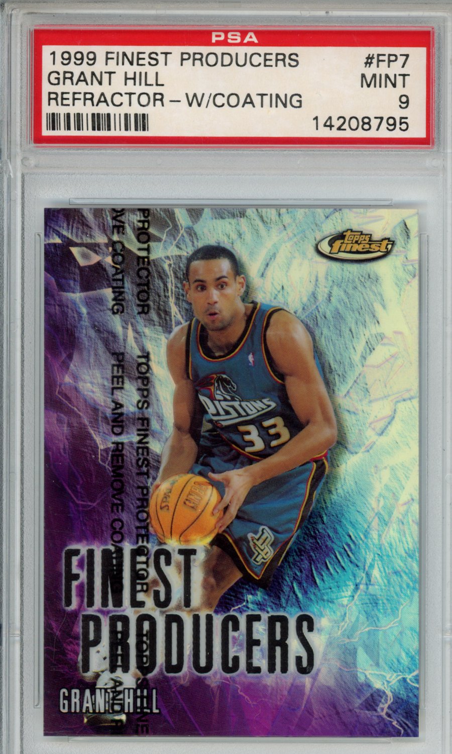 1999 Finest Producers Grant Hill #FP7 Refractor W Coating PSA 9