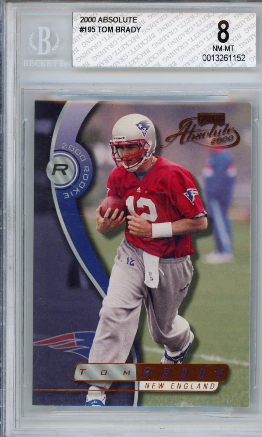 2000 Absolute Tom Brady RC #195 BGS 8