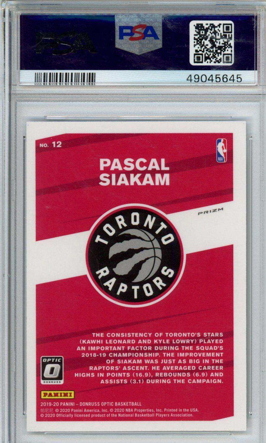 2019 Panini Donruss Optic My House! Pascal Siakam #12 My House! Holo PSA