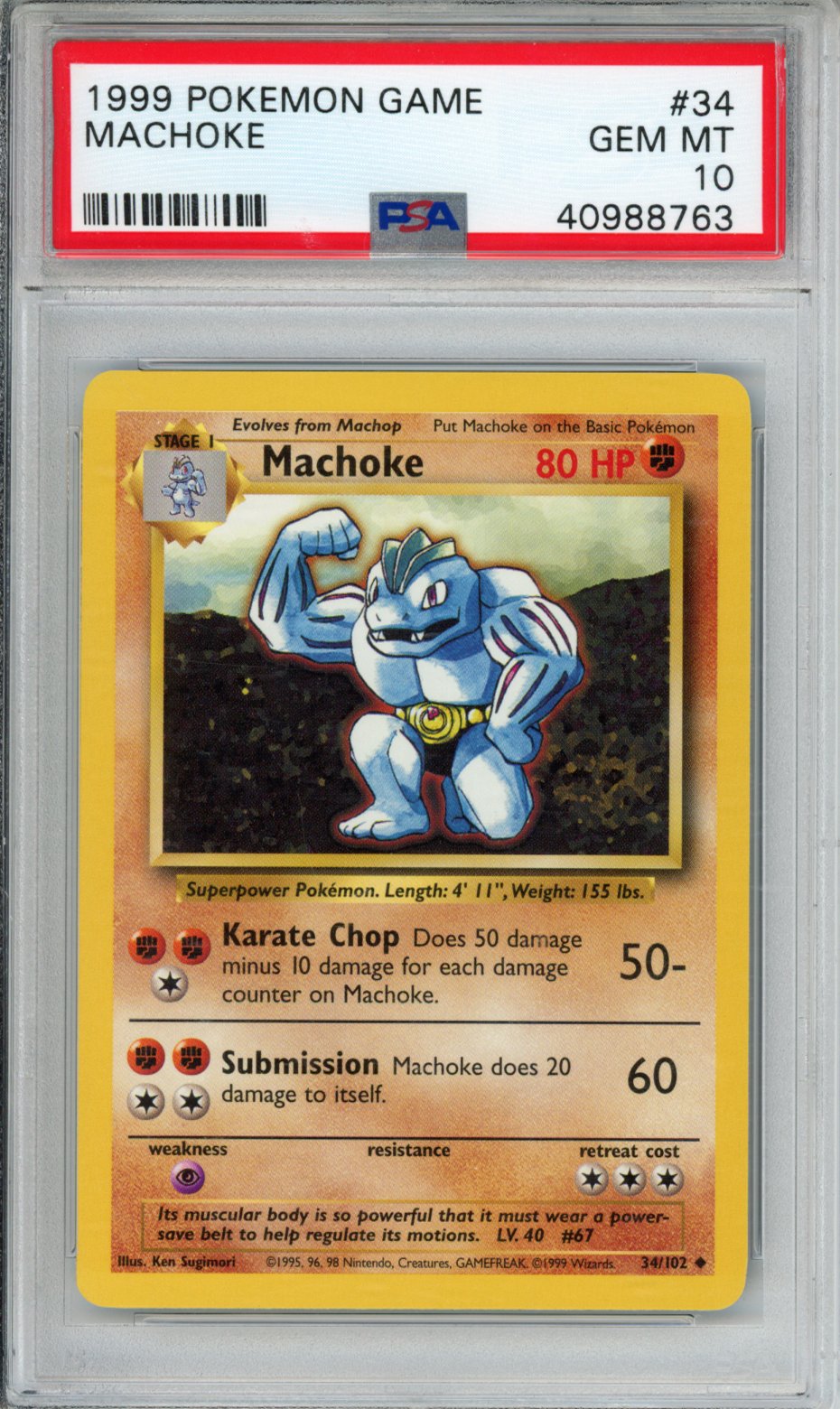 PokéMon TCG Machoke #34 PSA 10