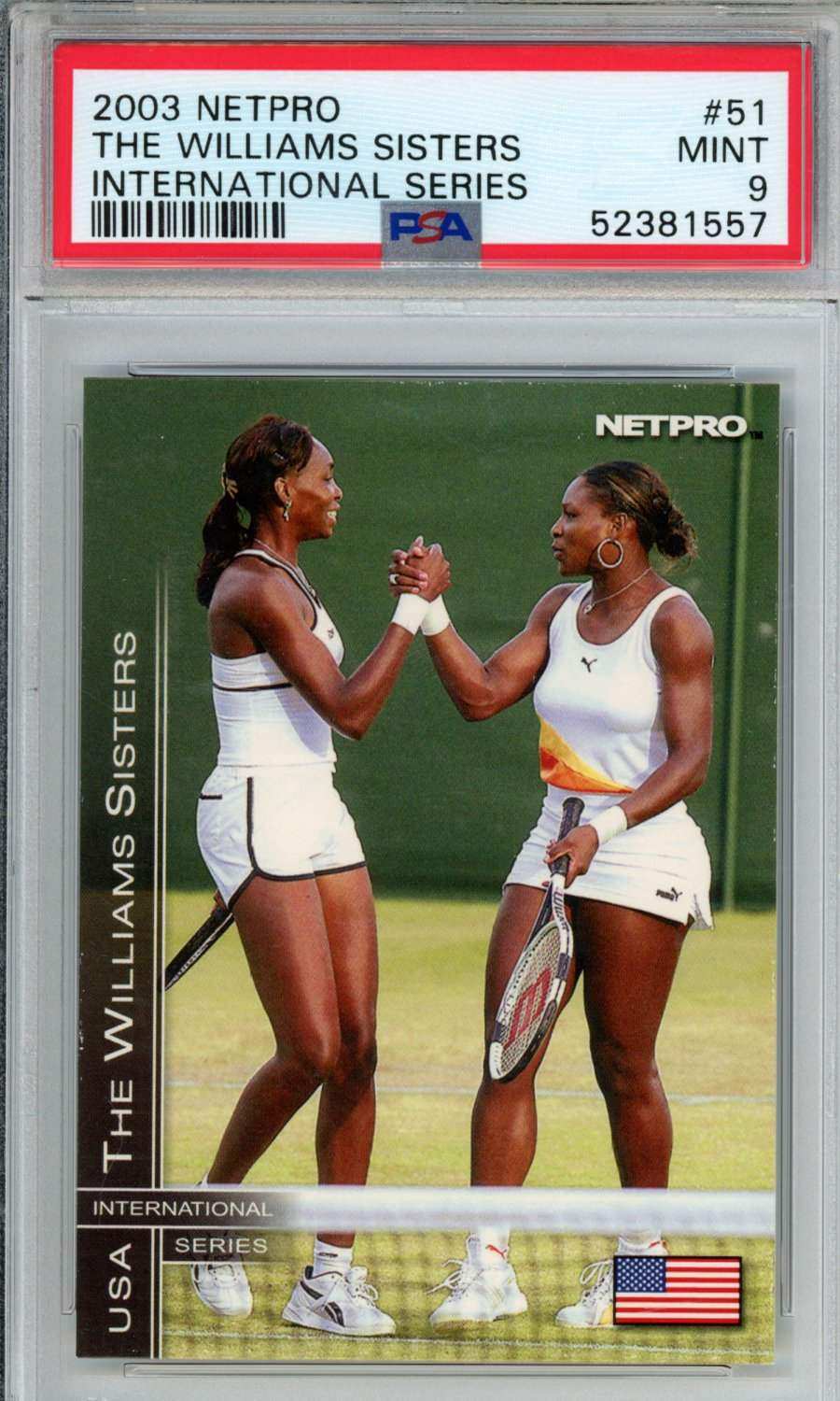 2003 Netpro International Series International Series The Williams Sisters #51 PSA 9