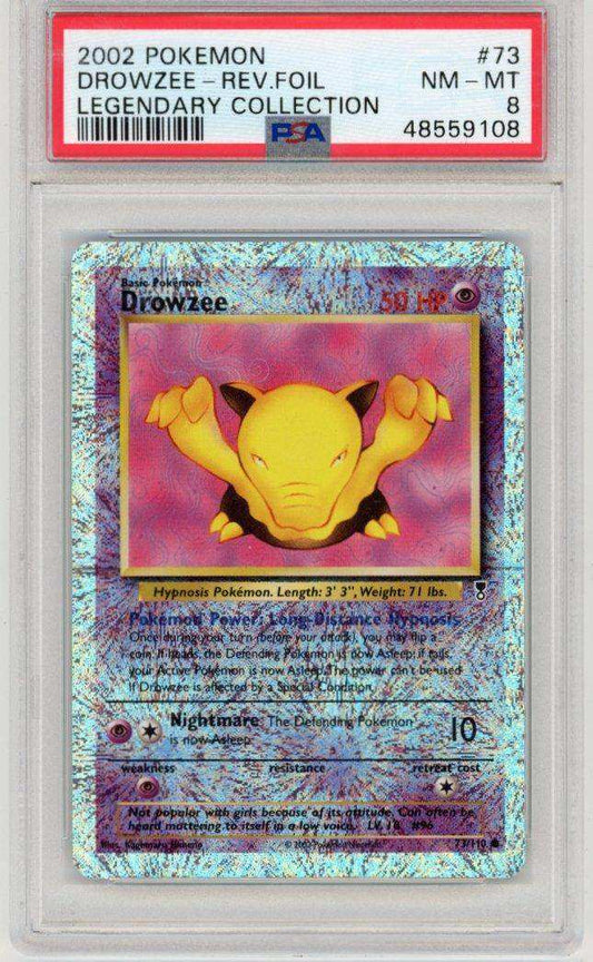 2002 PokéMon TCG Drowzee-Rev. Foil #73 PSA 8