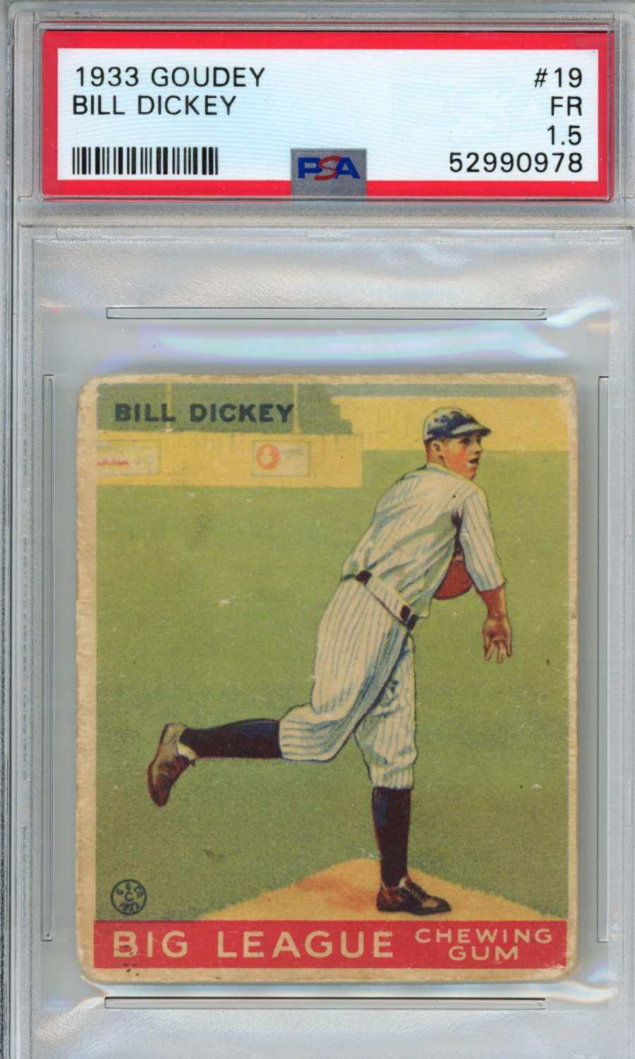 1933 Goudey Bill Dickey #19 PSA 1.5