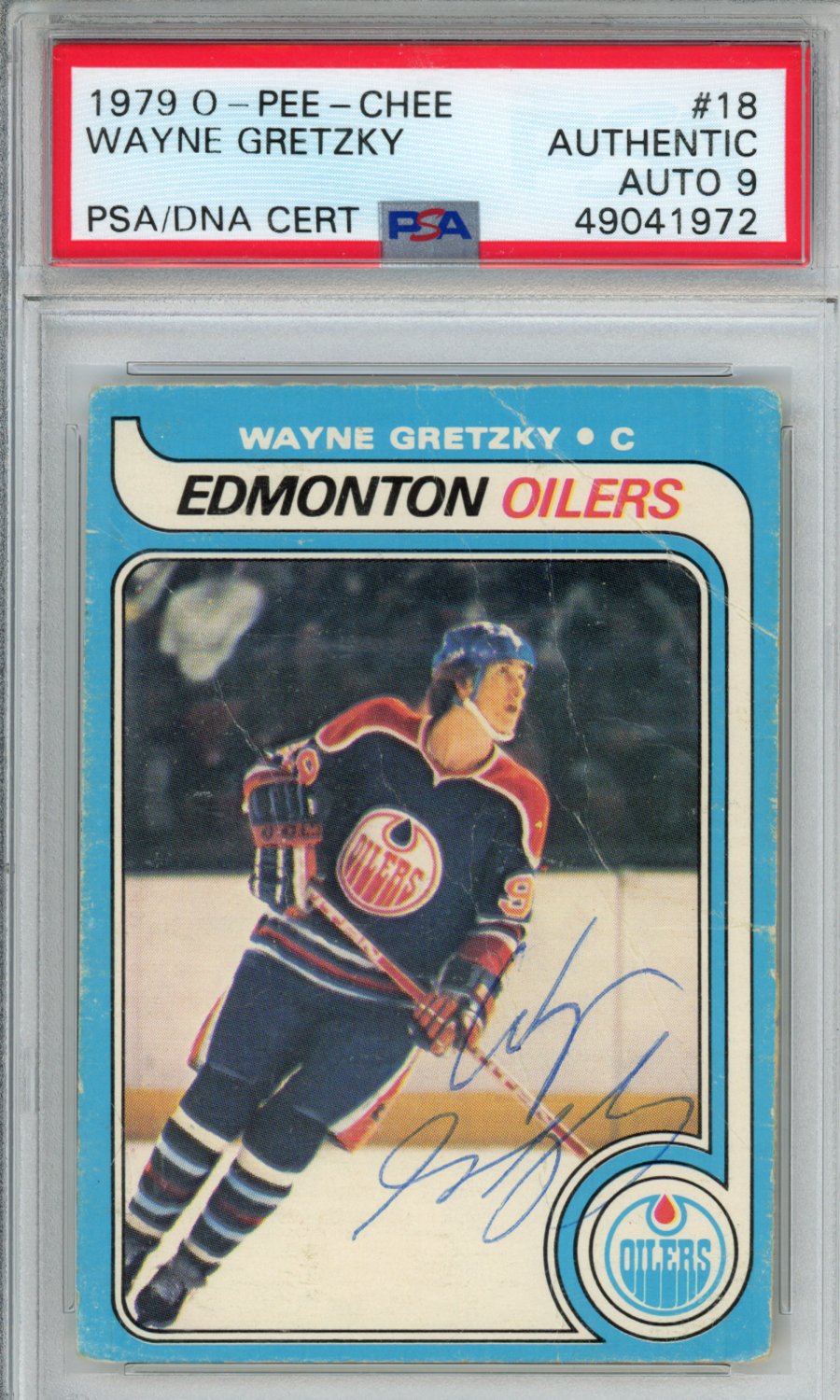 1979 O-Pee-Chee Wayne Gretzky #18 PSA A Auto 9