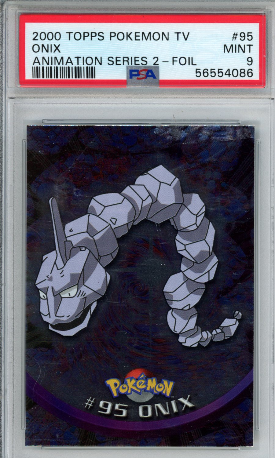 2000 Topps Pokemon TV Animation Series 2 Onix #95 PSA 9