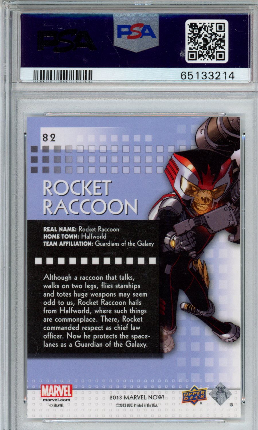 2013 Upper Deck Marvel Now! Rocket Raccoon #82 PSA 10