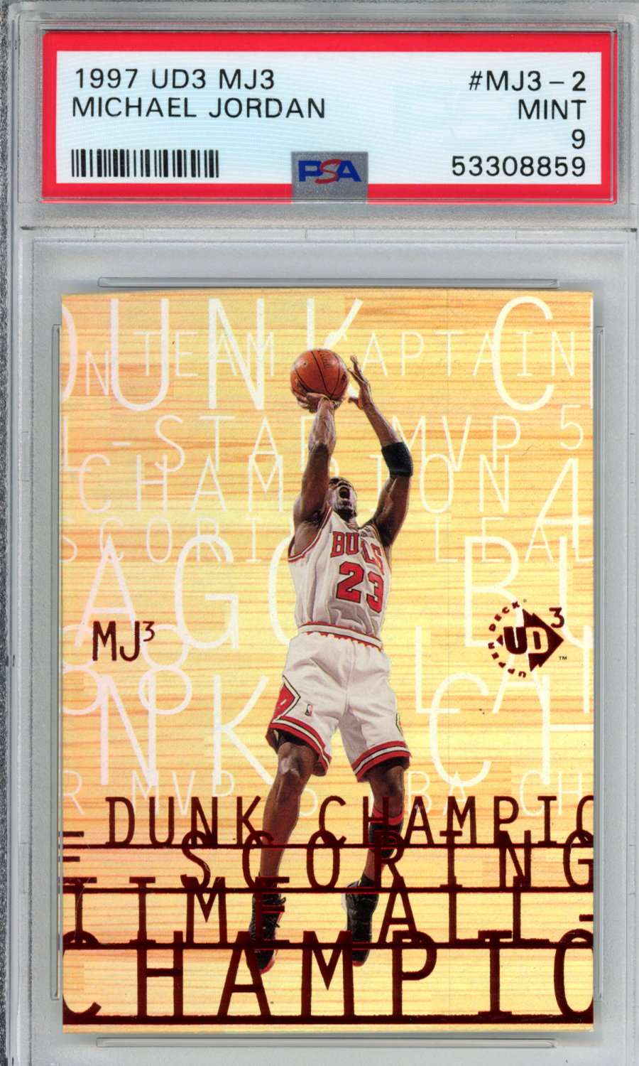 1997 Ud3 MJ3 Michael Jordan #MJ3-2 PSA 9