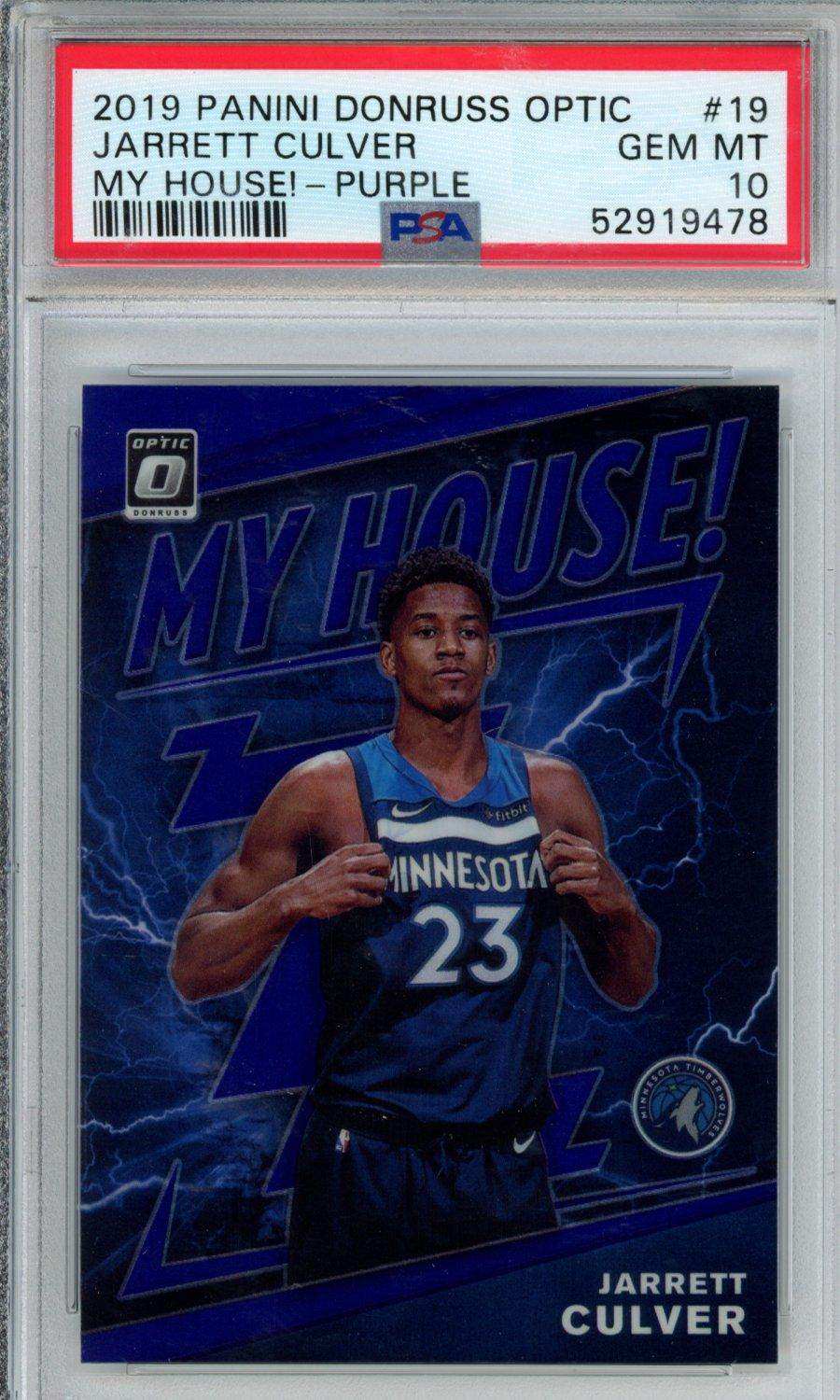 2019 Panini Donruss Optic My House! Jarrett Culver #19 My House! Purple PSA