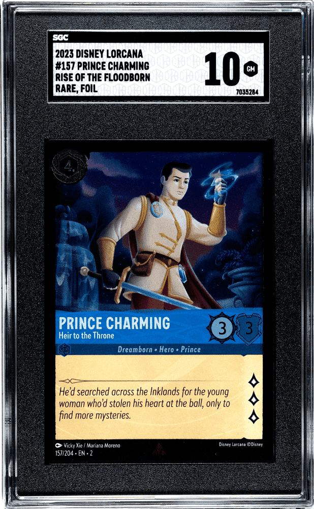 PRINCE CHARMING #157 2023 DISNEY LORCANA RISE OF THE FLOODBORN RARE FOIL SGC 10 GEM