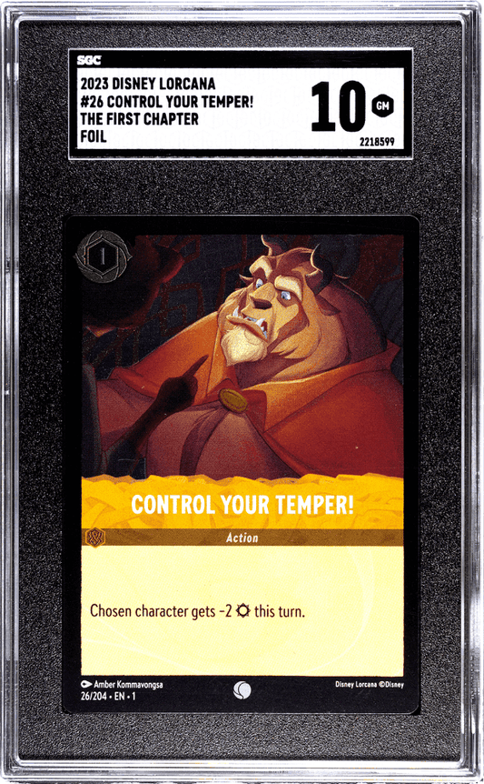 CONTROL YOUR TEMPER! #26 2023 DISNEY LORCANA THE FIRST CHAPTER FOIL SGC 10 GEM