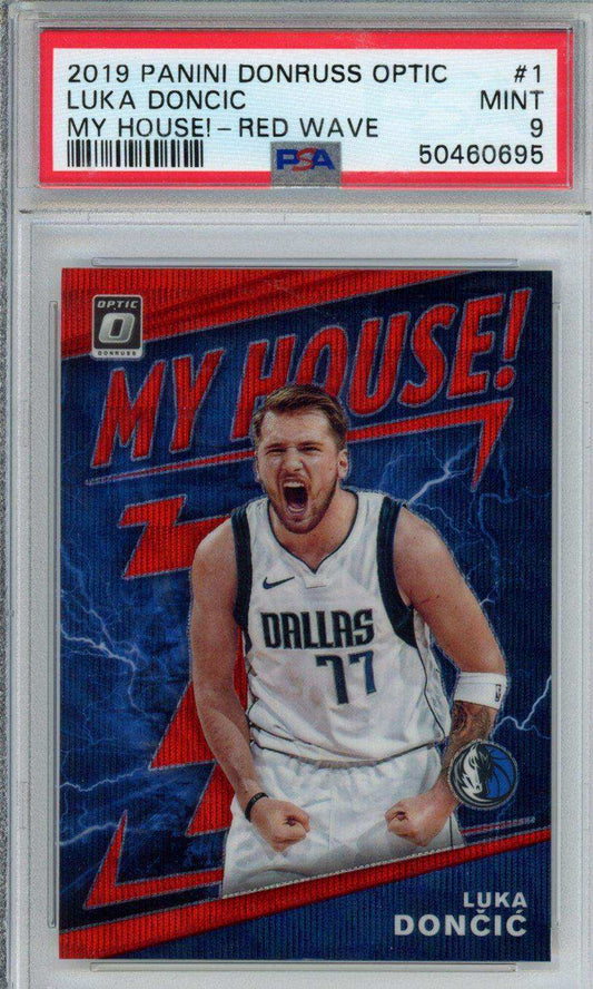 2019 Panini Donruss Optic My House! Luka Doncic #1 My House! Red Wave PSA