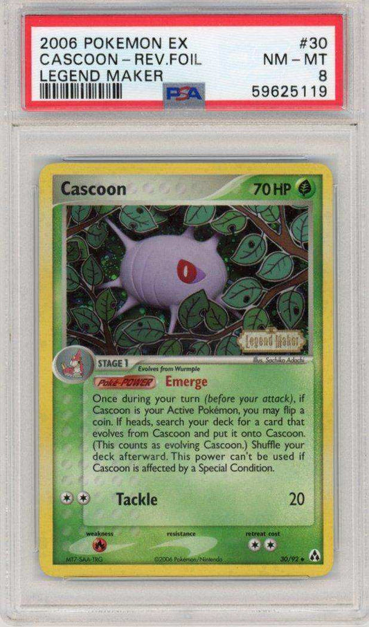 2006 PokéMon TCG Cascoon-Rev. Foil #30 PSA 8